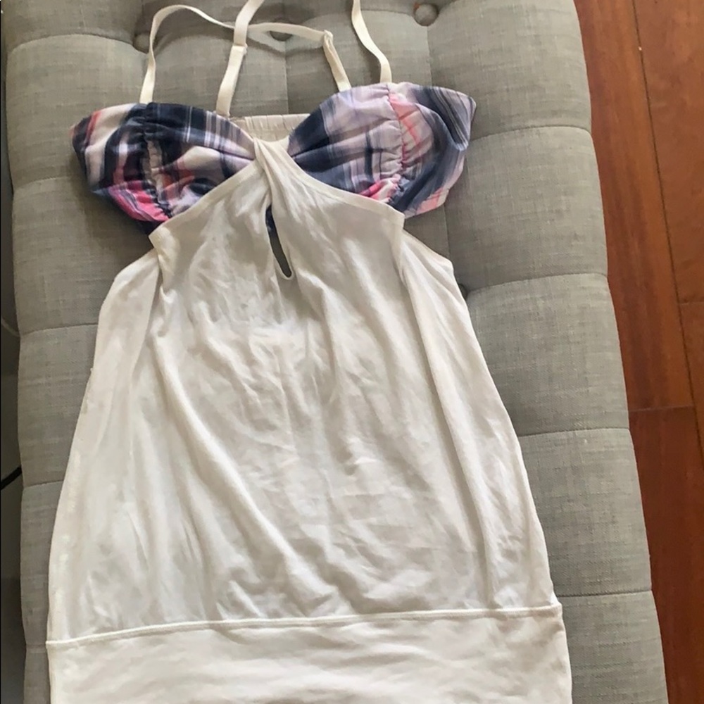 Sexiest Lulu top! Racer, open back top with bra.